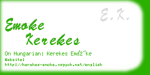 emoke kerekes business card